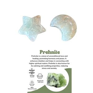 Prehnite Small Star and Moon Crystal Set